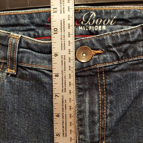 Tommy Hilfiger Hope Boot Jeans Womens Size 12R 32x29 Dark Wash Bootcut logo - Picture 7 of 13